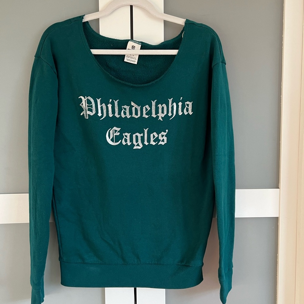 PINK Victoria's Secret Philadelphia Eagles Long Sleeve Relaxed Sweatshirt
